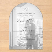 Priscilla Classic Wedding Save the Date Acryl Uitnodigingen (Voorkant)