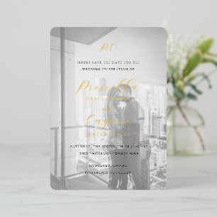 Priscilla Classic Wedding Save the Date Folie Uitnodiging