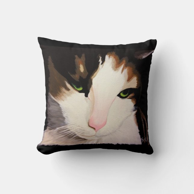 "Priscilla" de Calico Cat Pillow Kussen (Voorkant)