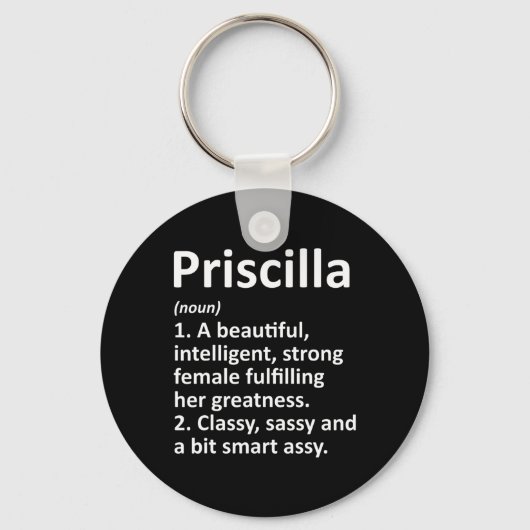 Priscilla Definitie Gepersonaliseerde Naam Grappig Sleutelhanger (Voorkant)