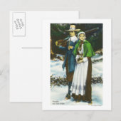 Priscilla en John Alden Scene Briefkaart (Voorkant / Achterkant)