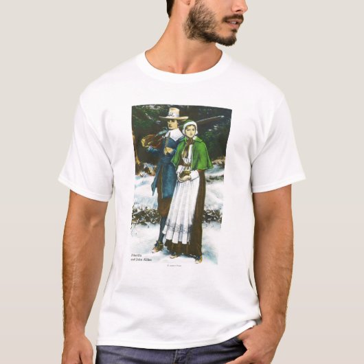 Priscilla en John Alden Scene T-shirt (Voorkant)