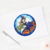 Priscilla heks Halloween fantasie fee Ronde Sticker (Envelop)