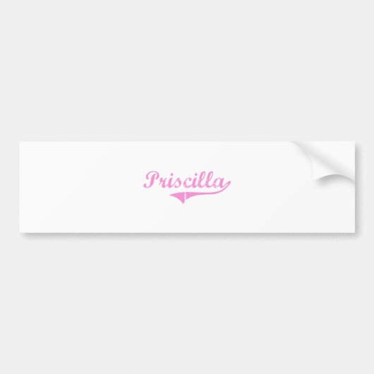 Priscilla Klassieke Stijl Naam Bumpersticker (Voorkant)