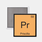 Priscilla Naam Chemie Element Periodiek Systeem Magneet (Voorkant / Achterkant)