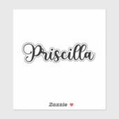 Priscilla Naam - Handgeschreven kalligrafie Sticker (Vel)