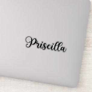 Priscilla Naam - Handgeschreven kalligrafie Sticker