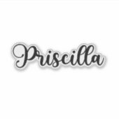 Priscilla Naam - Handgeschreven kalligrafie Sticker (Voorkant)