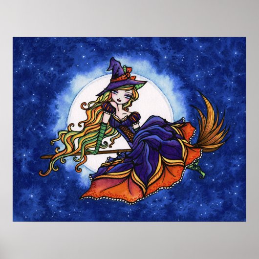 Priscilla Witch Halloween Fantasy Art Poster (Voorkant)