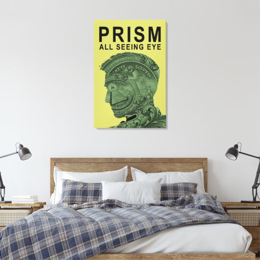 PRISM - Alle Zien Oog - Limoen Canvas Afdruk (Insitu (Slaapkamer))