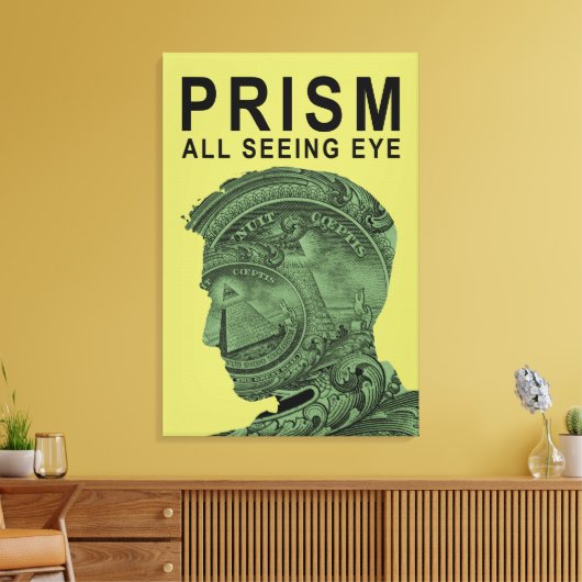 PRISM - Alle Zien Oog - Limoen Canvas Afdruk (Insitu (Woonkamer))
