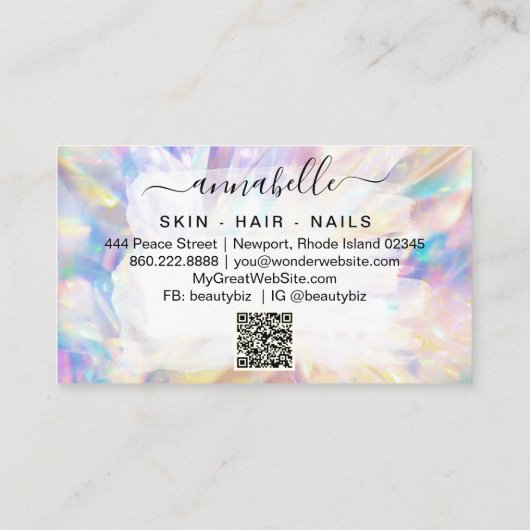 *~* Prism AP26 OPAL QR Rainbow Crystal Etheral Visitekaartje (Achterkant)