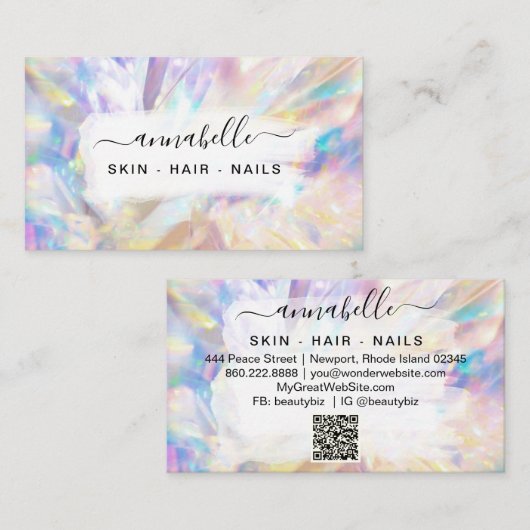*~* Prism AP26 OPAL QR Rainbow Crystal Etheral Visitekaartje (Voorkant / Achterkant)