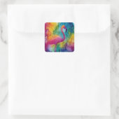 Prism Flamingo Vierkante Sticker (Tas)