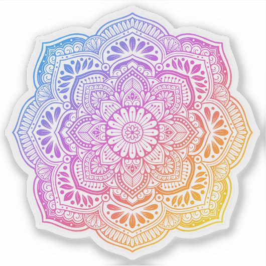 Prism Flower Mandala Custom-Cut Vinyl Sticker (Voorkant)