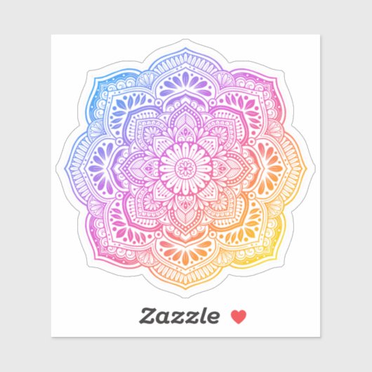 Prism Flower Mandala Custom-Cut Vinyl Sticker (Vel)