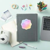 Prism Flower Mandala Custom-Cut Vinyl Sticker (iPad Cover)