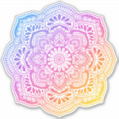 Prism Flower Mandala Custom-Cut Vinyl Sticker (Voorkant)