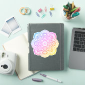 Prism Flower Mandala Custom-Cut Vinyl Sticker (iPad Cover)