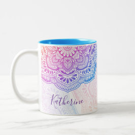 Prism Flower Mandala Personalized Mug Tweekleurige Koffiemok