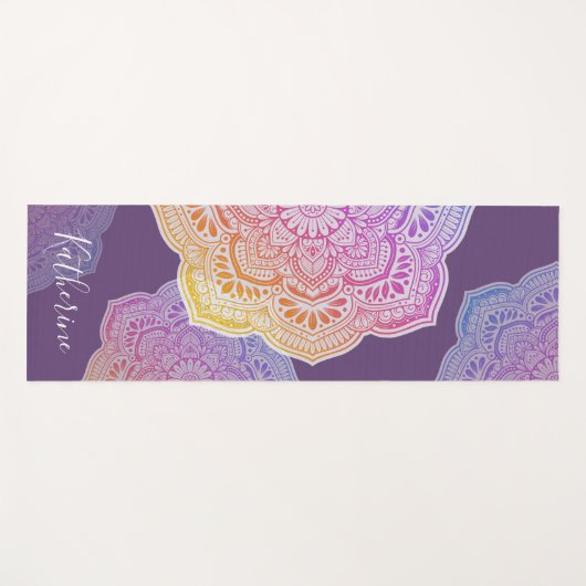 Prism Flower Mandala Personalized Yoga Mat (Voorkant (horizontaal))