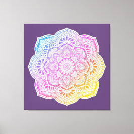 Prism Flower Mandala Stretched Canvas Print