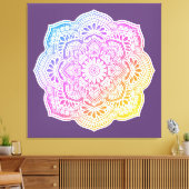 Prism Flower Mandala Stretched Canvas Print (Insitu (Woonkamer))