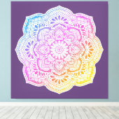 Prism Flower Mandala Stretched Canvas Print (Insitu (Houten vloer))