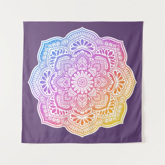 Prism Flower Mandala Tapestry Wandkleed (Voorkant)