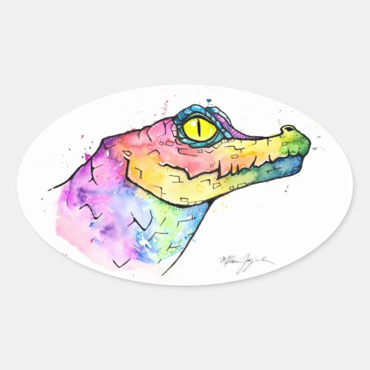 Prism Gator Ovale Sticker (Voorkant)