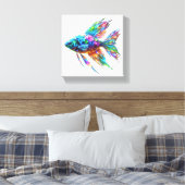 Prism Glow Geometrische Vis Canvas Afdruk (Insitu (Slaapkamer))