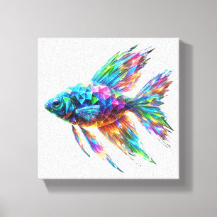 Prism Glow Geometrische Vis Canvas Afdruk