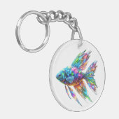 Prism Glow Geometrische Vis Sleutelhanger (Voorkant Links)