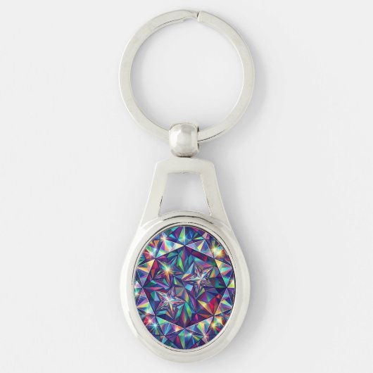 Prism Mandala – Kaleidoscope Metal Keychain (Voorkant)