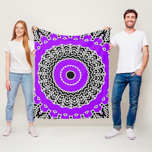 Prism Mandala ( Paars ) Fleece Deken (In situ)