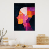 Prism of Her Profile — Abstract Realism Poster (Keuken)