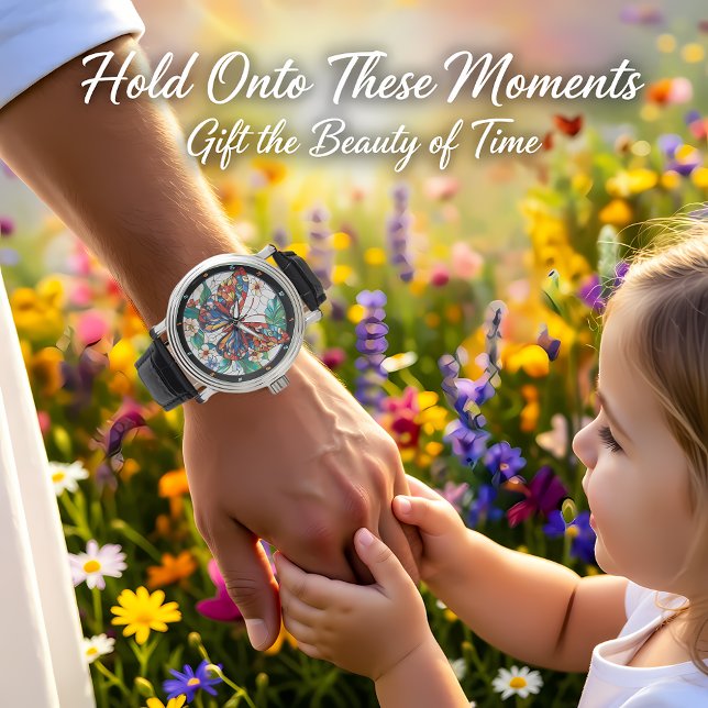 Prism of Nature" - Stained Glass Butterfly Horloge (Creator heeft geüpload)