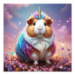 Prism Pigtail: De Stralende Eenhoorn Cavia, Foto Afdruk