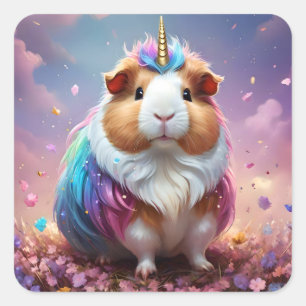 Prism Pigtail: De Stralende Eenhoorn Cavia, Vierkante Sticker