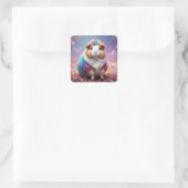 Prism Pigtail: het stralende eenhoorn cavia, Vierkante Sticker (Tas)