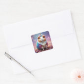 Prism Pigtail: het stralende eenhoorn cavia, Vierkante Sticker (Envelop)