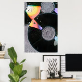 Prism Rhythm: Y2K Retro CD & Iridescente Lichtkuns Poster (Thuiskantoor)