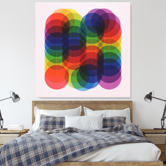 Prisma Path Red Canvas Afdruk (Insitu (Slaapkamer))