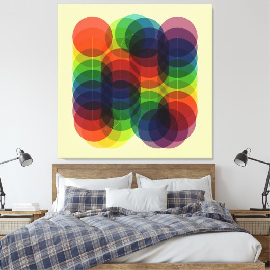 Prisma Path Yellow Canvas Afdruk (Insitu (Slaapkamer))