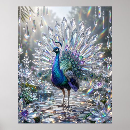 Prisma Pauw Kristal Tuin Poster (Voorkant)