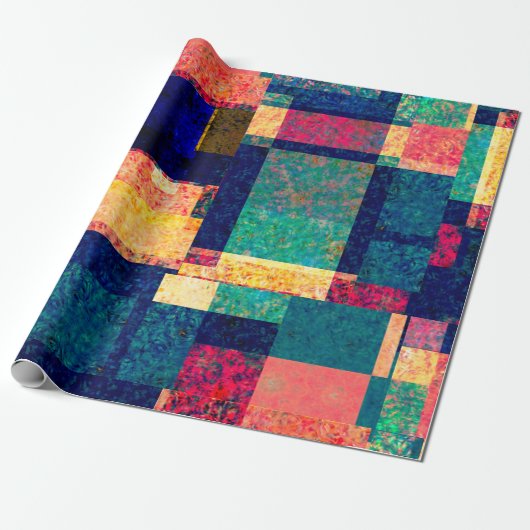 Prismatic Blocks – Modern Abstract Geometric Cadeaupapier (Uitgerold)