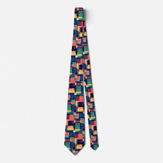 Prismatic Blocks – Modern Abstract Geometric Tie Stropdas (Voorkant)