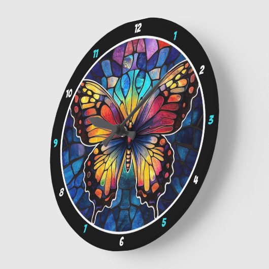 Prismatic Flight" - Glas in lood Butterfly Grote Klok (Hoek)