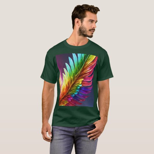 Prismatic Guardian Wings - 3D hyperrealistische re T-shirt (Voorkant volledig)