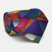 Prismatic Hex: Modern, op technologie geïnspireerd Stropdas (Opgerold)